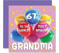 Biglietto di auguri il 67° compleanno della nonna con scritta in inglese "World's Most Amazing Grandma" (lingua italiana non garantita) biglietto di auguri il 67° compleanno della nonna 145