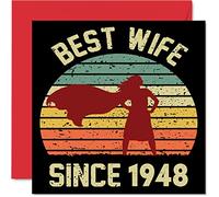 Biglietto di auguri il 75° anniversario della moglie del marito con scritta in lingua inglese "Best Wife Since 1948" con scritta "I Love You" il 75° anniversario di matrimonio 145mm