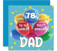 Biglietto di auguri il 78° compleanno del papà con scritta "World's Most Amazing Dad" (lingua italiana non garantita) biglietto di auguri il 78° compleanno del papà da parte di figlio 145