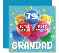 Biglietto di auguri il 79° compleanno del nonno - Biglietto di auguri il 79° compleanno del nonno da nipote nipote 145mm età 79 settantanove biglietti di auguri nonno