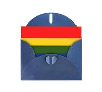 Biglietto di auguri in carta bianca con stampa di bandiera arcobaleno, design unico, buste per ringraziamento, inviti