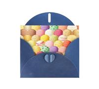 Biglietto di auguri in carta bianca con stampa di gelato, biglietti unici per appunti, buste per ringraziamento, inviti