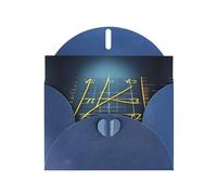 Biglietto di auguri in carta bianca con stampa matematica con formula gialla, biglietti unici per appunti, buste per ringraziamento, inviti