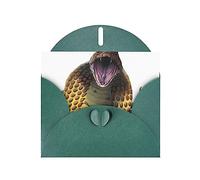 Biglietto di auguri in carta perlata di alta qualità con serpente cobra verde scuro, 10 x 15 cm, per biglietto di compleanno