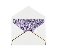 Biglietto di auguri ispirato alla strega del mare, carta perlata, con busta, con bordo dorato, per festa di nozze, invito di Natale