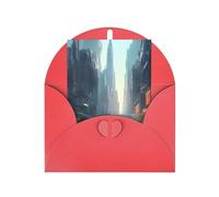 Biglietto di auguri "La città sull'acqua", 10 x 15 cm, busta a forma di cuore, adatto per tutte le occasioni.