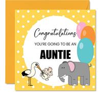 Biglietto di auguri la zia con scritta in lingua inglese "New Baby Announcement Auntie" Congratulations Baby Cards Newborn 145mm