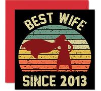 Biglietto di auguri l'undicesimo anniversario della moglie del marito con scritta in lingua inglese "Best Wife Since 2013" con scritta "I Love You" l'undicesimo anniversario di matrimonio