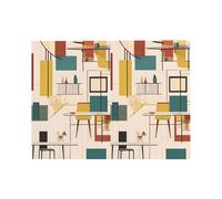 Biglietto di auguri moderno di metà secolo, 10,2 x 15,2 cm, busta a forma di cuore, adatto per tutte le occasioni.