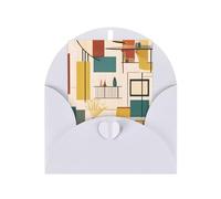 Biglietto di auguri moderno di metà secolo, 10 x 15 cm, confezione a forma di cuore, adatto per tutte le occasioni.