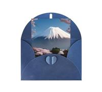 Biglietto di auguri Monte Fuji all'inizio della primavera, 10,2 x 15,2 cm, busta a forma di cuore, adatto per tutte le occasioni.