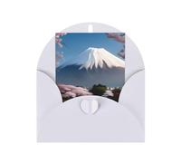 Biglietto di auguri Monte Fuji all'inizio della primavera, 10,2 x 15,2 cm, busta a forma di cuore, #Adatto per tutte le occasioni.