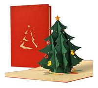 Biglietto di auguri natalizio con pop up 3D di un albero di Natale decorato e regali I buono regalo per Natale, per lei o per lui, bambini, biglietti pieghevoli, W30