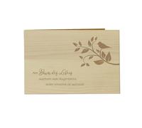 Biglietto di auguri originale in legno - Albero della vita - 100% fatto a mano in Austria, in legno di cembro, biglietto di auguri, biglietto pieghevole, cartolina