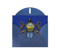 Biglietto di auguri orizzontale con bandiera dello stato della Pennsylvania con busta blu a forma di cuore e scritta vari auguri di festa