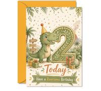 Biglietto di auguri per 2° compleanno, motivo: Roar into Turning Two