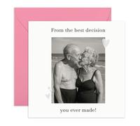 Biglietto di auguri per anniversario - B* st Decision You Ever Made - Biglietto romantico per marito, moglie, partner, cara, miele, lei, lui, con simpatico design per San Valentino, fornito con
