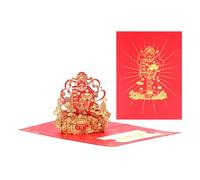 Biglietto di auguri per Capodanno cinese 2025, 14 x 20 cm, 3D, con busta, per uomini e donne