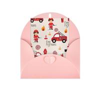 Biglietto di auguri per compleanno, Ringraziamento, Natale, Capodanno con stampa di bambini e bambine in vigili del fuoco