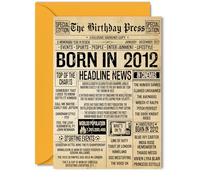 Biglietto di auguri per il 13° compleanno per ragazzi e ragazze, The Birthday Press Newspaper - Biglietto di auguri per il 13° compleanno per nipote, sorella, nipote, figlia, 12,7 x 17,8 cm