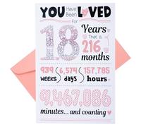 Biglietto di auguri per il 18° compleanno, regalo per ragazze, divertente idea regalo per amici o figlia decorazioni per il 18 anni compleanno per nipote (18 anni)