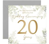 Biglietto di auguri per il 20° anniversario di matrimonio, con scritta in lingua inglese "Twenty Years", regalo per una coppia speciale che celebra il ventesimo anniversario di matrimonio, design