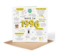 Biglietto di auguri per il 30° compleanno, per donne e uomini, con scritta "Back in 1996", biglietto di auguri per il 30° compleanno della figlia e del figlio, vuoto all'interno per il tuo messaggio