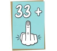 Biglietto di auguri per il 34° compleanno, 33 + 1, divertente biglietto di compleanno per donne o uomini di 34 anni,