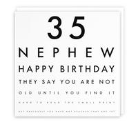 Biglietto di auguri per il 35° compleanno umoristico - 35 nipote - Happy Birthday - They Say You Are Not Old Until You Find It Hard To Read The Small Print… - Letters Collection