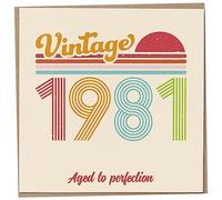Biglietto di auguri per il 42° compleanno, vintage 1981, invecchiato alla perfezione, divertente biglietto di auguri per uomini e donne, biglietti di compleanno per donne, biglietti di compleanno per