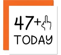 Biglietto di auguri per il 48° compleanno, divertente per donne, con dito medio, per uomini, 145mm, biglietti di auguri di compleanno, scherzi per mamma, papà, sorella, fratello, zia, zio cugino