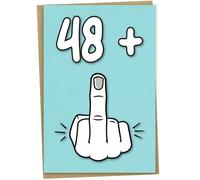 Biglietto di auguri per il 49° compleanno, 48 + 1, divertente biglietto di compleanno per donne o uomini di 49 anni, A5