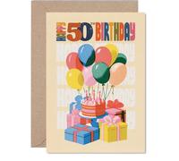 Biglietto di auguri per il 50° compleanno, "Raise a Toast to Turning 50"