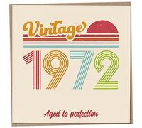 Biglietto di auguri per il 51° compleanno, vintage 1972, invecchiato alla perfezione, divertente biglietto di auguri per uomini e donne, biglietti di compleanno per donne, biglietti di compleanno per