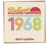 Biglietto di auguri per il 55° compleanno, vintage 1968, invecchiato alla perfezione, divertente biglietto di auguri per uomini e donne, biglietti di compleanno per donne, biglietti di compleanno per