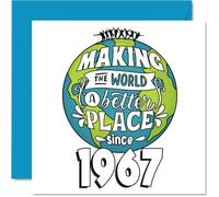 Biglietto di auguri per il 58° compleanno per donne e uomini, con scritta in lingua inglese "Making the World a Better Place" (lingua italiana non garantita), per zio, moglie, vicino, nonna, zia
