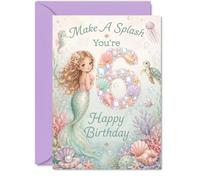 Biglietto di auguri per il 6° compleanno, con scritta "Make a Splash on Their Big Day"