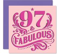 Biglietto di auguri per il 97° compleanno da donna, favoloso, biglietto di auguri per 97 anni, nonna, moglie, nonna, tata, 145 mm
