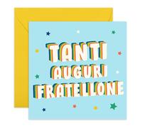 Biglietto di auguri per il compleanno del fratello - Dolce biglietto per tuo marito o fratello maggiore - Ideale come regalo con umorismo e tenerezza - Biglietto di auguri con adesivi divertenti