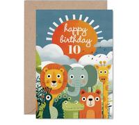 Biglietto di auguri per il decimo compleanno, ruggendo in due cifre