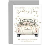 Biglietto di auguri per il giorno del matrimonio, con scritta "Congratulations to Special Couple", stile vintage, color crema, 12,7 x 17,8 cm, interno bianco