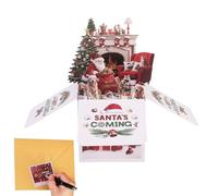 Biglietto Di Auguri Per Il Natale,Babbo Natale Interattivo e Dettagliato come Ricordo,Set Di Cartoline Di Confezionati - Per Raduni In Famiglia Con Amici Per Casa Interno Ed Esterno Per Le