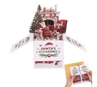 Biglietto Di Auguri Per Il Natale | Ricordo Interattivo 3D Di Babbo Natale Dettagliato | Biglietti Di Auguri Per Le Feste,Per Raduni In Famiglia Con Amici Per Casa Interno Ed Esterno Per Le Vacanze