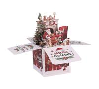 Biglietto Di Auguri Per Il Natale,Ricordo Interattivo 3D Di Babbo Natale Dettagliato | Set Di Cartoline Di Confezionati,Per Raduni In Famiglia Con Amici Per Casa Interno Ed Esterno Per Le Vacan