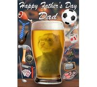 Biglietto di auguri per la festa del papà, formato A5, con scritta "Dad Things Step Dad Pub Beer PP182"