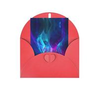 Biglietto di auguri per le vacanze con stampa a fuoco blu e rosa verticale con fibbia di amore con buste per amici e familiari