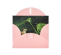 Biglietto di auguri per le vacanze con stampa di rana dell'albero della pace con fibbia di amore orizzontale con buste per amici e familiari