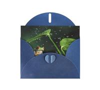 Biglietto di auguri per le vacanze con stampa di rana dell'albero della pace con fibbia di amore orizzontale con buste per amici e familiari