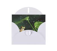 Biglietto di auguri per le vacanze con stampa di rana dell'albero della pace con fibbia di amore orizzontale con buste per amici e familiari