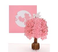 Biglietto di auguri per matrimonio 3D "Doves in Love - Colomba su albero di ciliegio" - Biglietto pop-up per matrimonio & invito con busta - per matrimonio, fidanzamento e San Valentino
